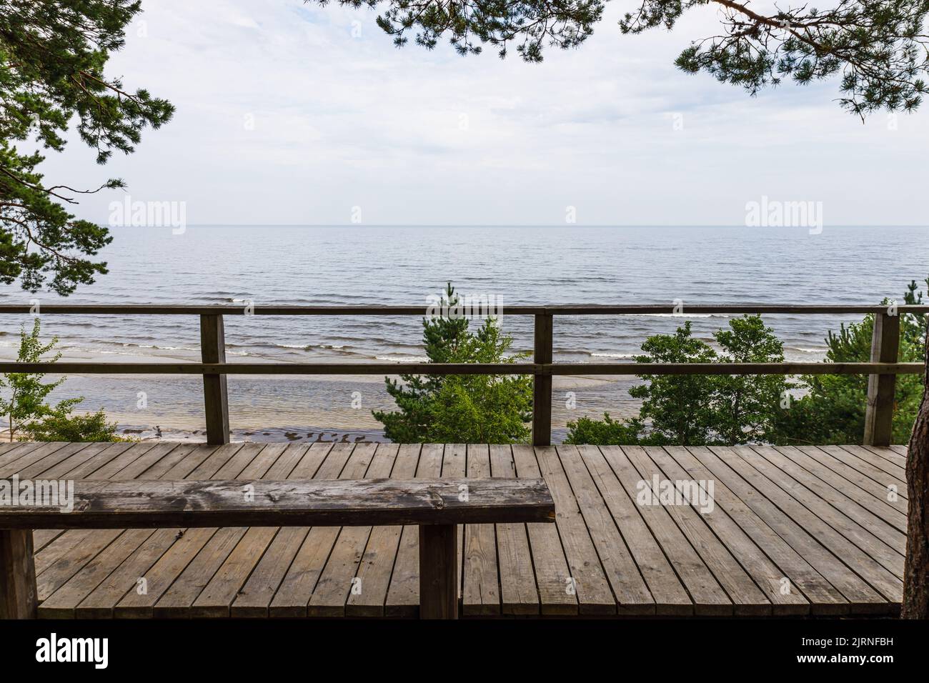 Observation platform near the Baltic sea in Latvia Stock Photo