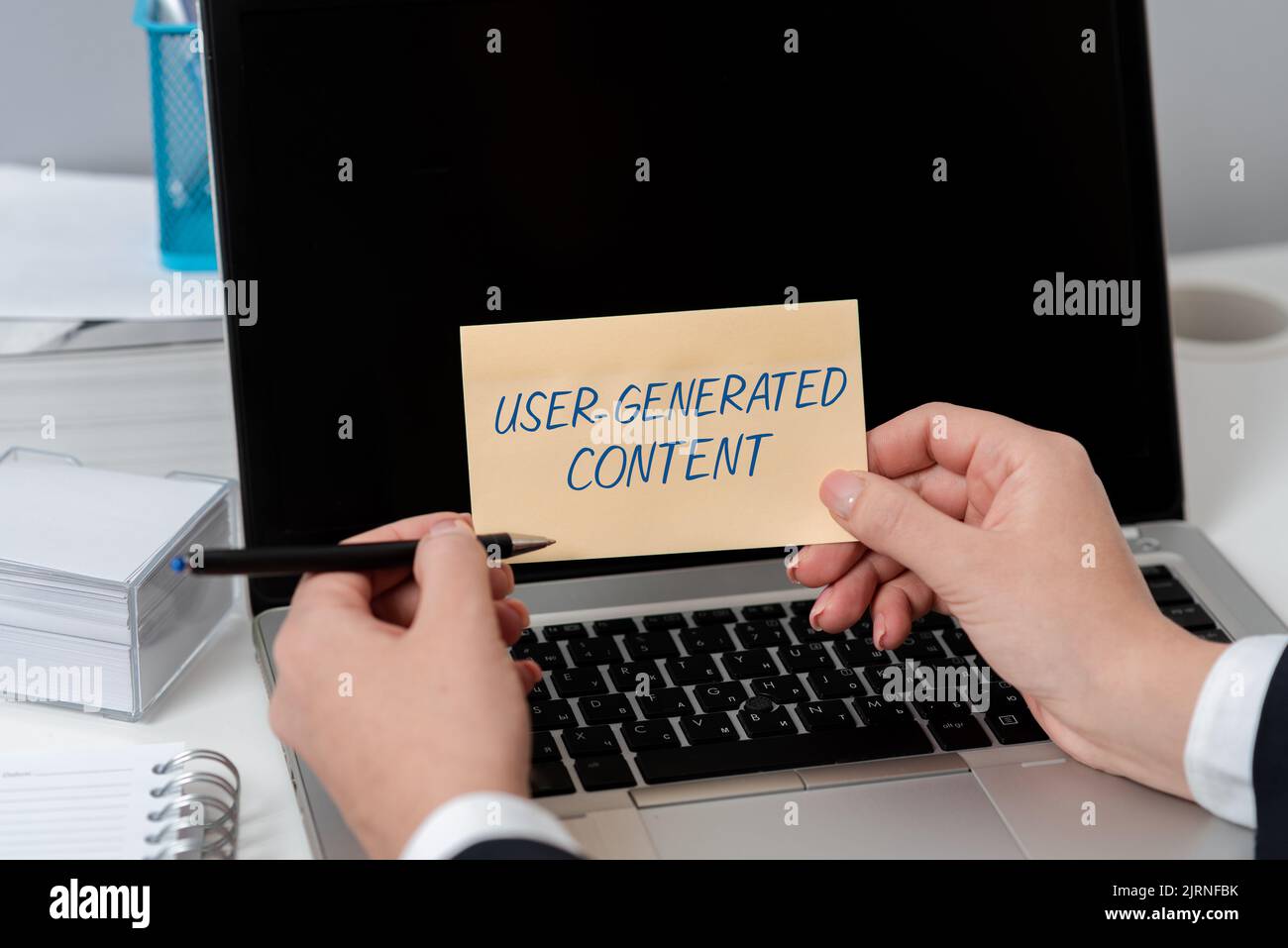 Sign displaying User Generated Content. Business idea Images videos ...