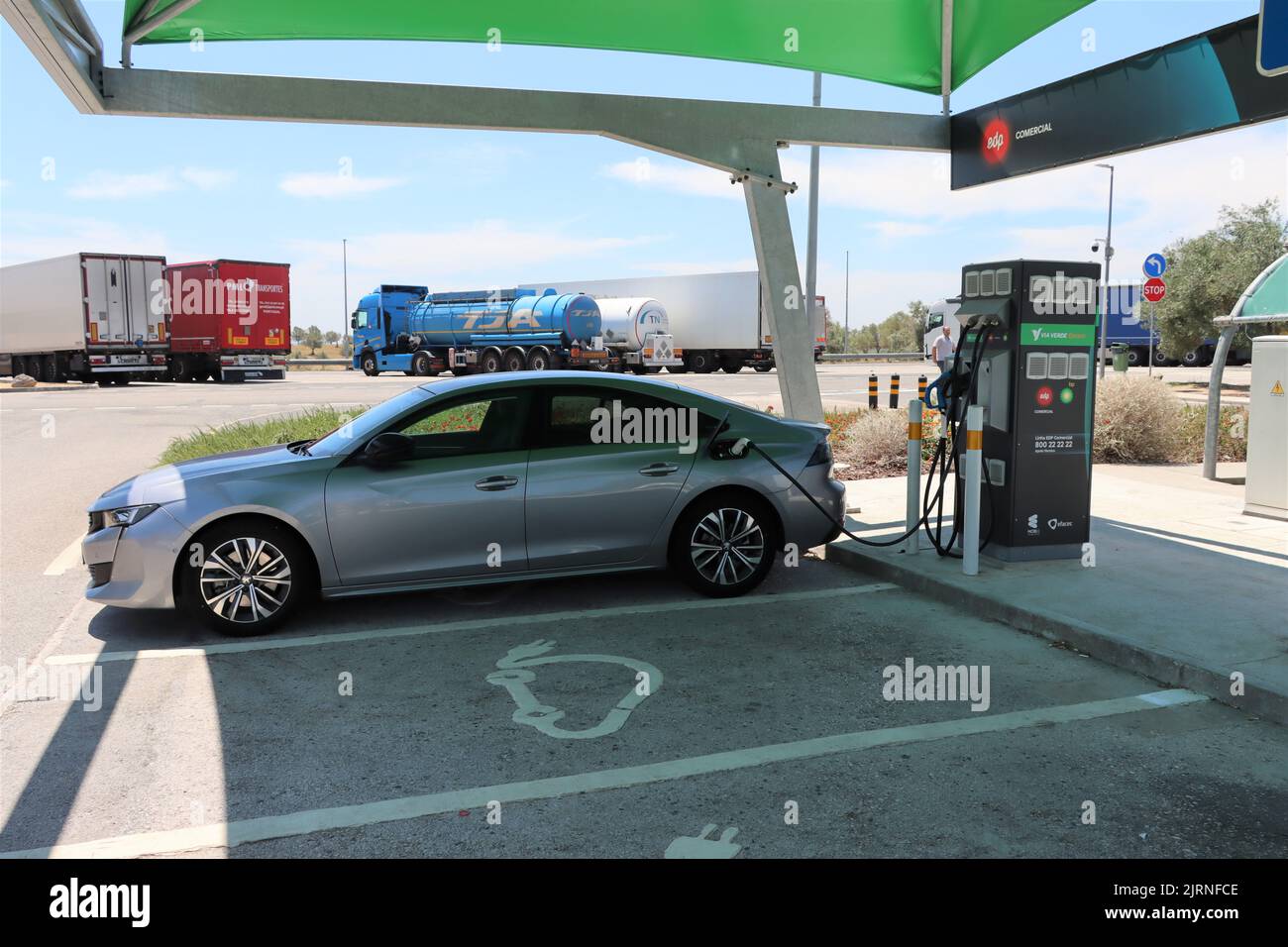 EV charging station on a Portuguese highway Stock Photo - Alamy