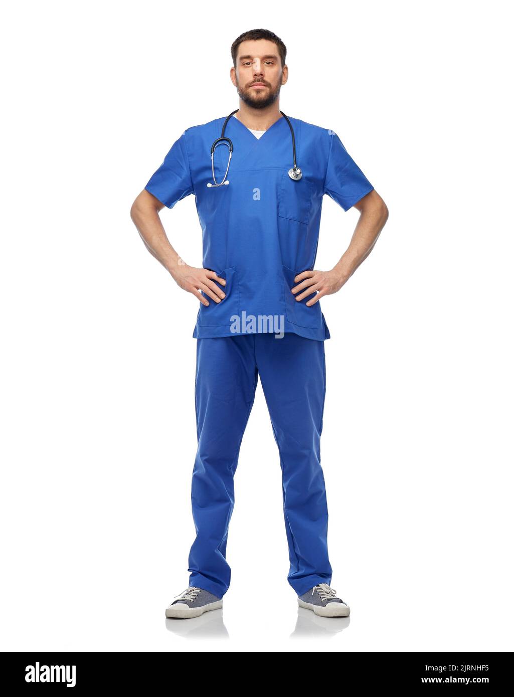 doctor-or-male-nurse-with-stethoscope-stock-photo-alamy