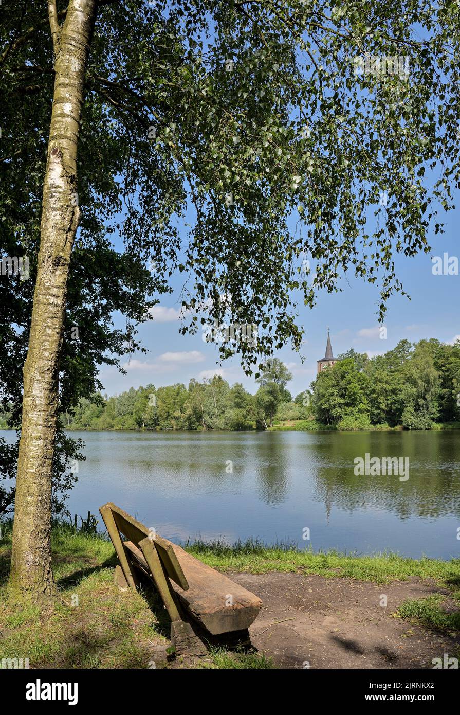 idyllic Place at Lake Borner See close to Brueggen in lower Rhine region,Germany Stock Photo