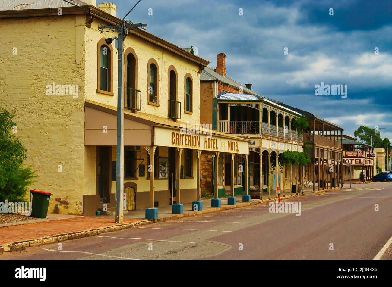 Row of traditional 19thcentury buildings in the town of Quorn, South
