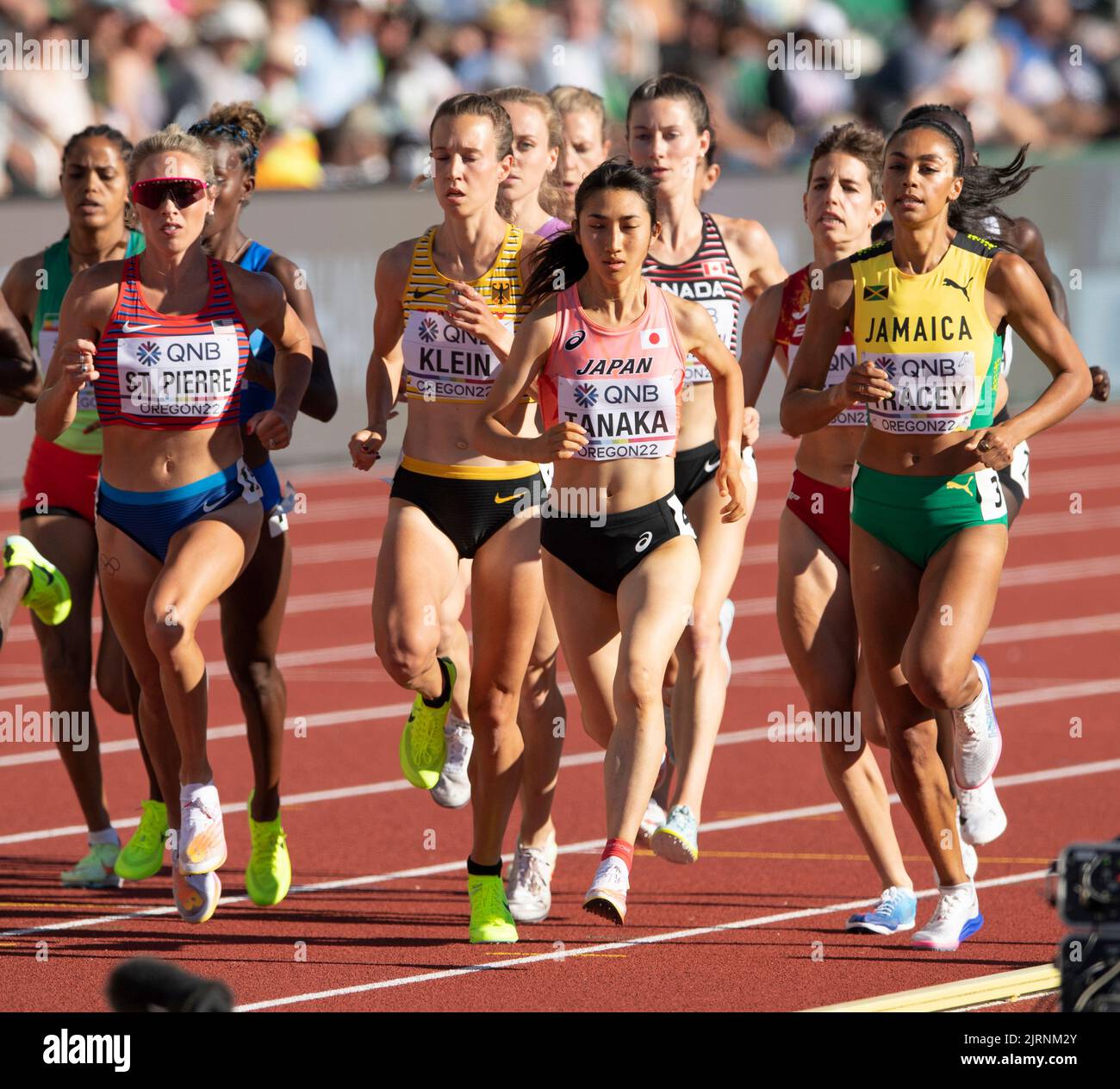 Nozomi Tanaka Of Japan And Adelle Tracey Of Jamaica Competing In The 