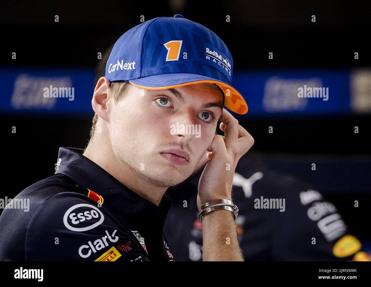 SPA Max Verstappen (Red Bull Racing) talks to his engineers in the