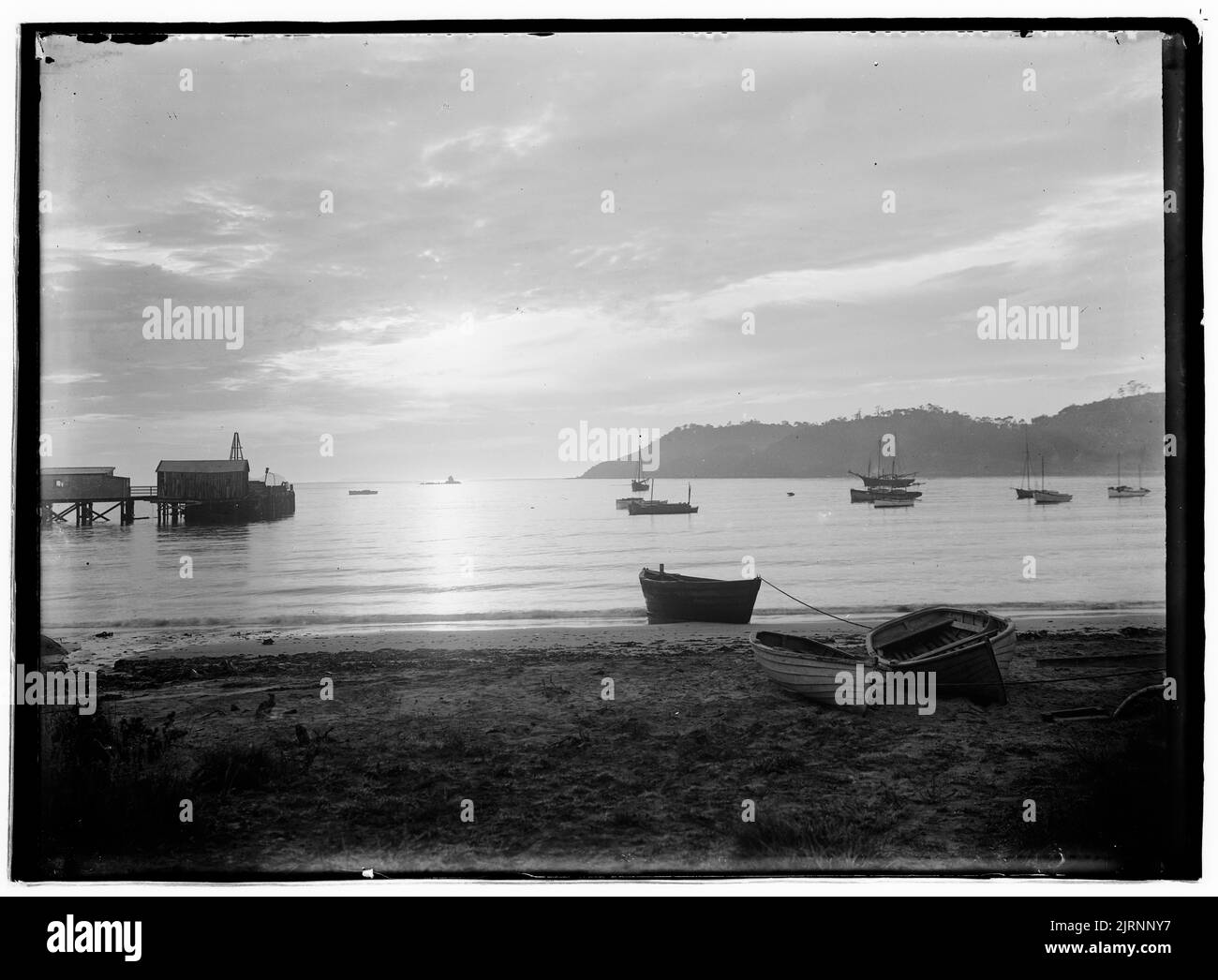 Sunrise, Half Moon Bay, circa 1909, Dunedin, by Crombie Stock