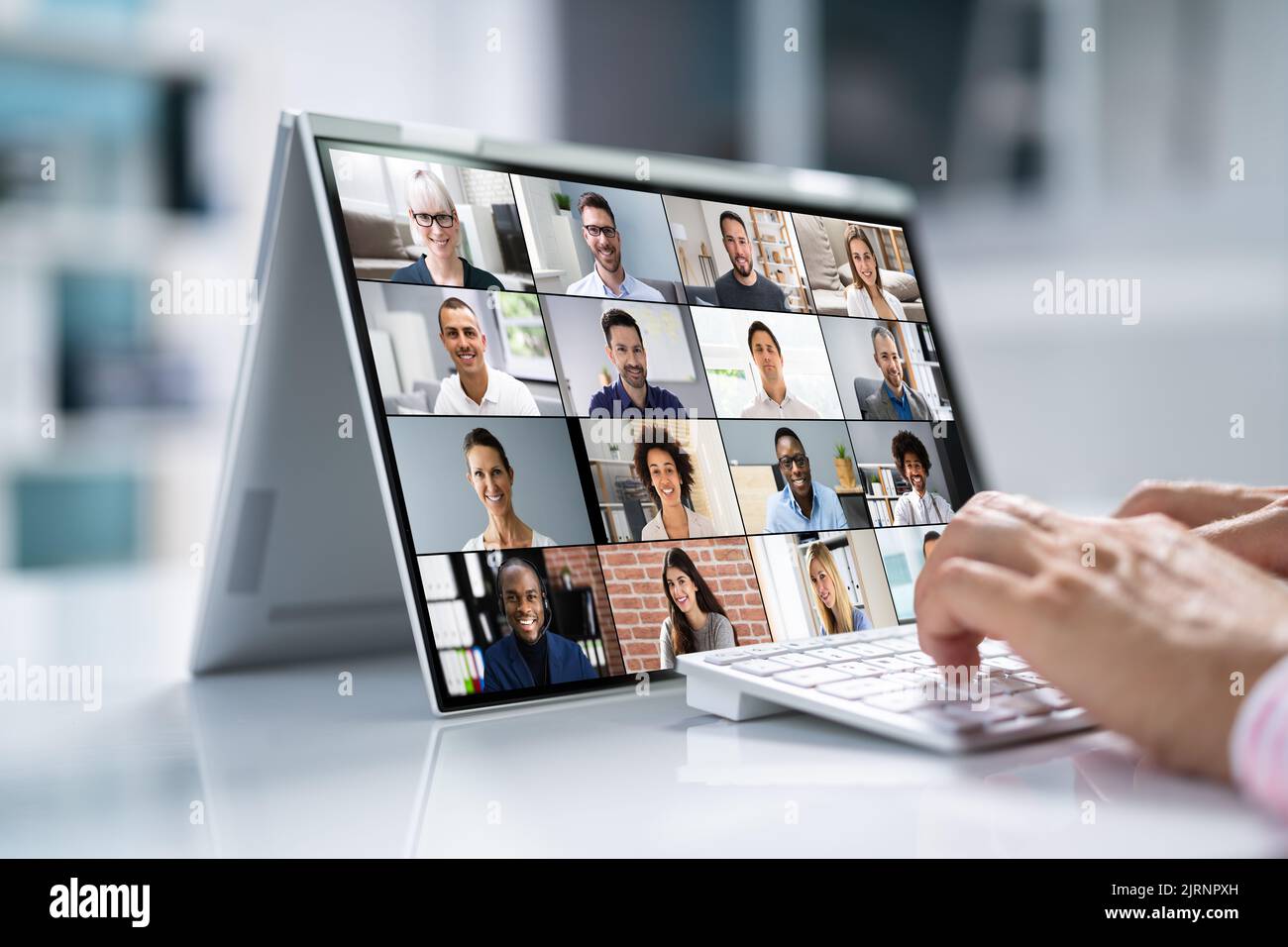 Video Conference Work Webinar Online At Home Stock Photo
