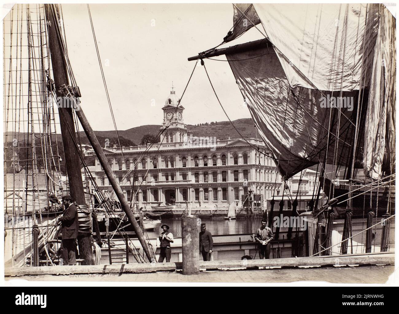 [Wellington Post Office, Peep through Rigging], 1880s, Wellington, by Burton Brothers Stock