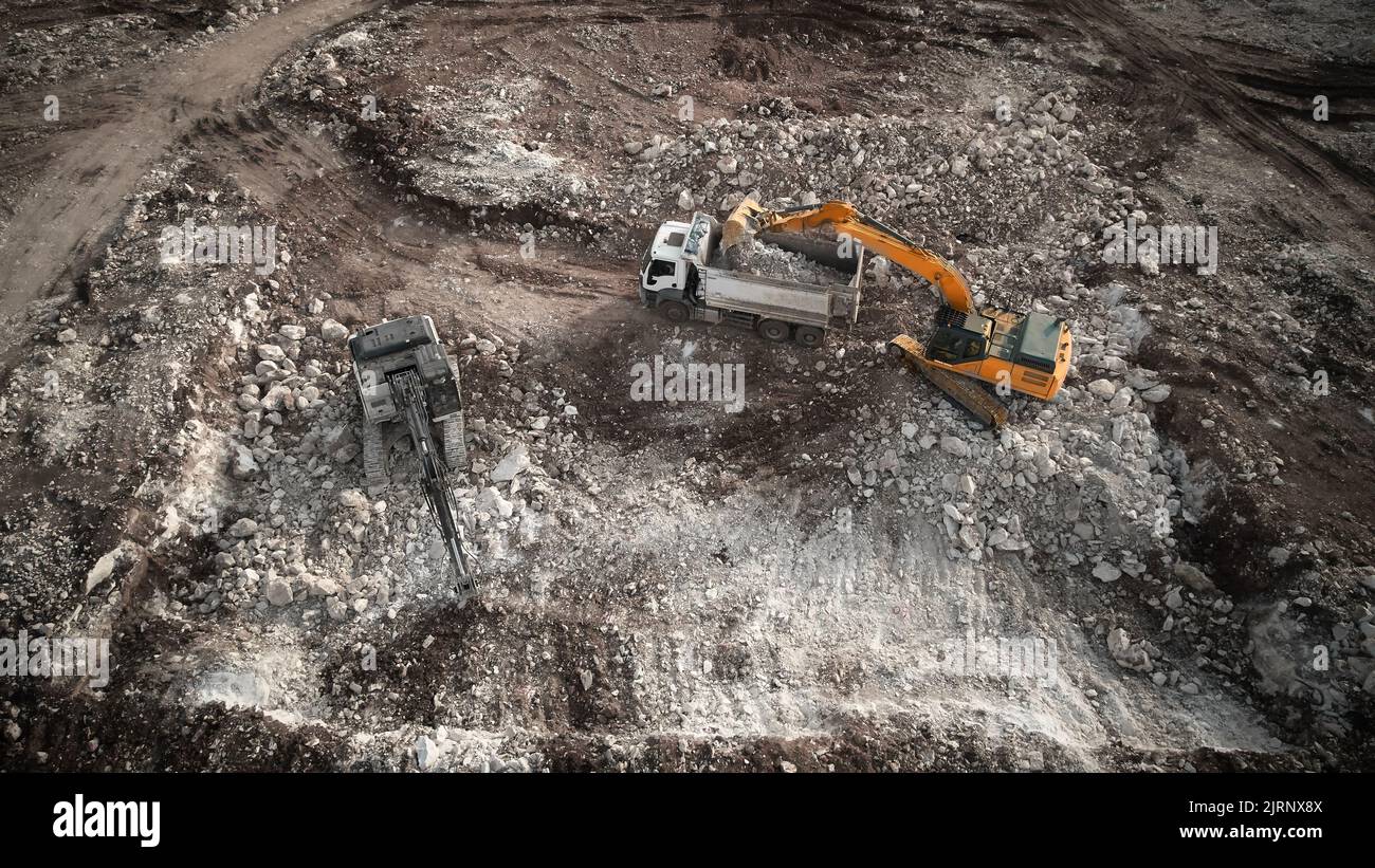 Machineries at construction site Stock Photo