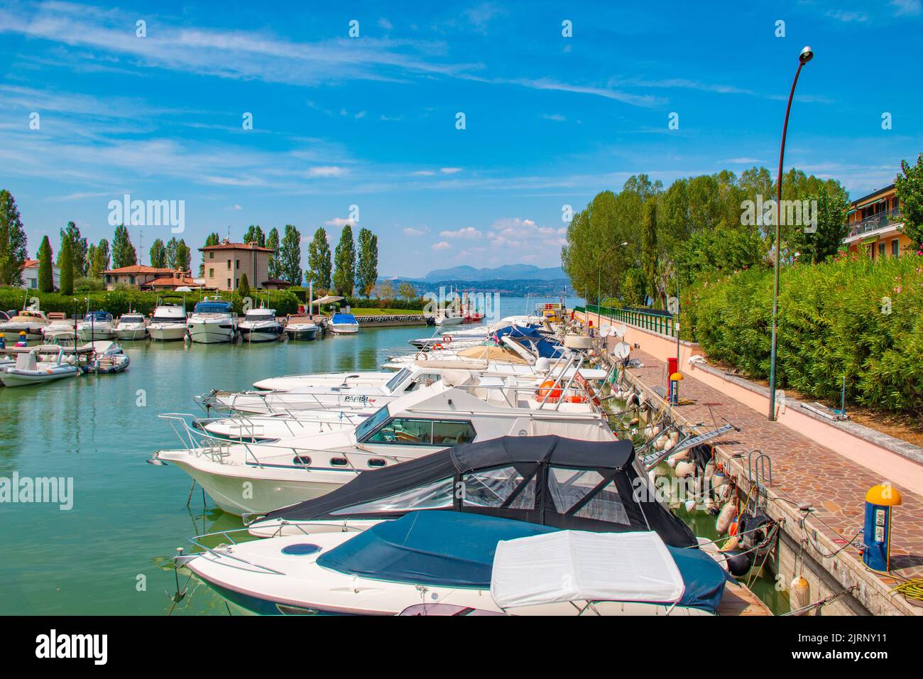 Sirmione2 boatyard / marina, Sirmione, Brescia, Italy Stock Photo