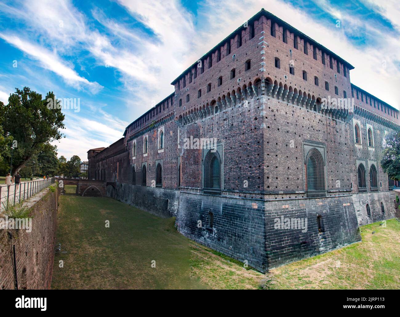 The Castello Sforzesco (Sforzesco Castle) is a medieval fortification located in Milan, Lombardy, northern Italy Stock Photo