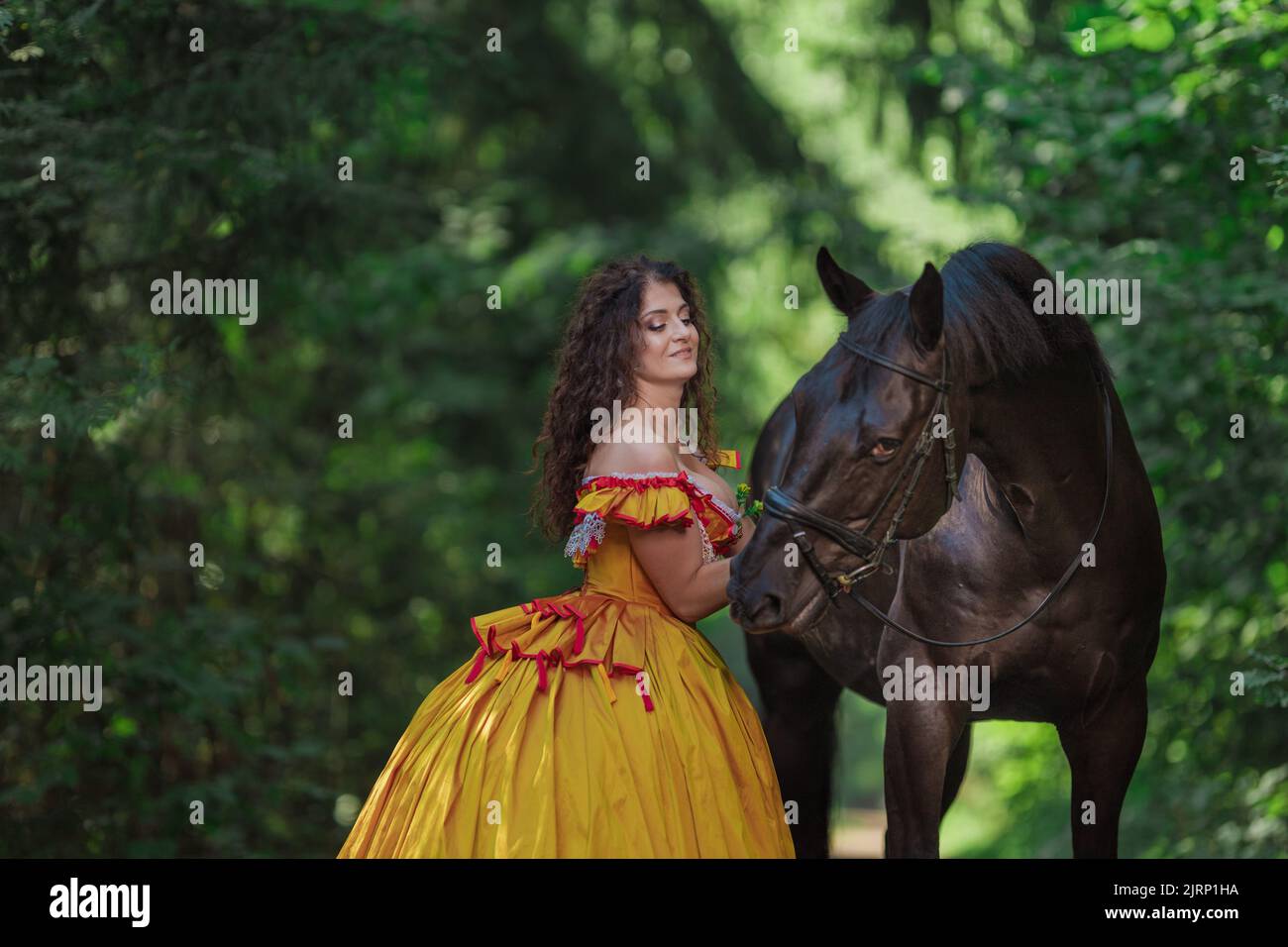 70s/80s Adorable Horse Belted With Blue Jean Skirt Dress main image 1