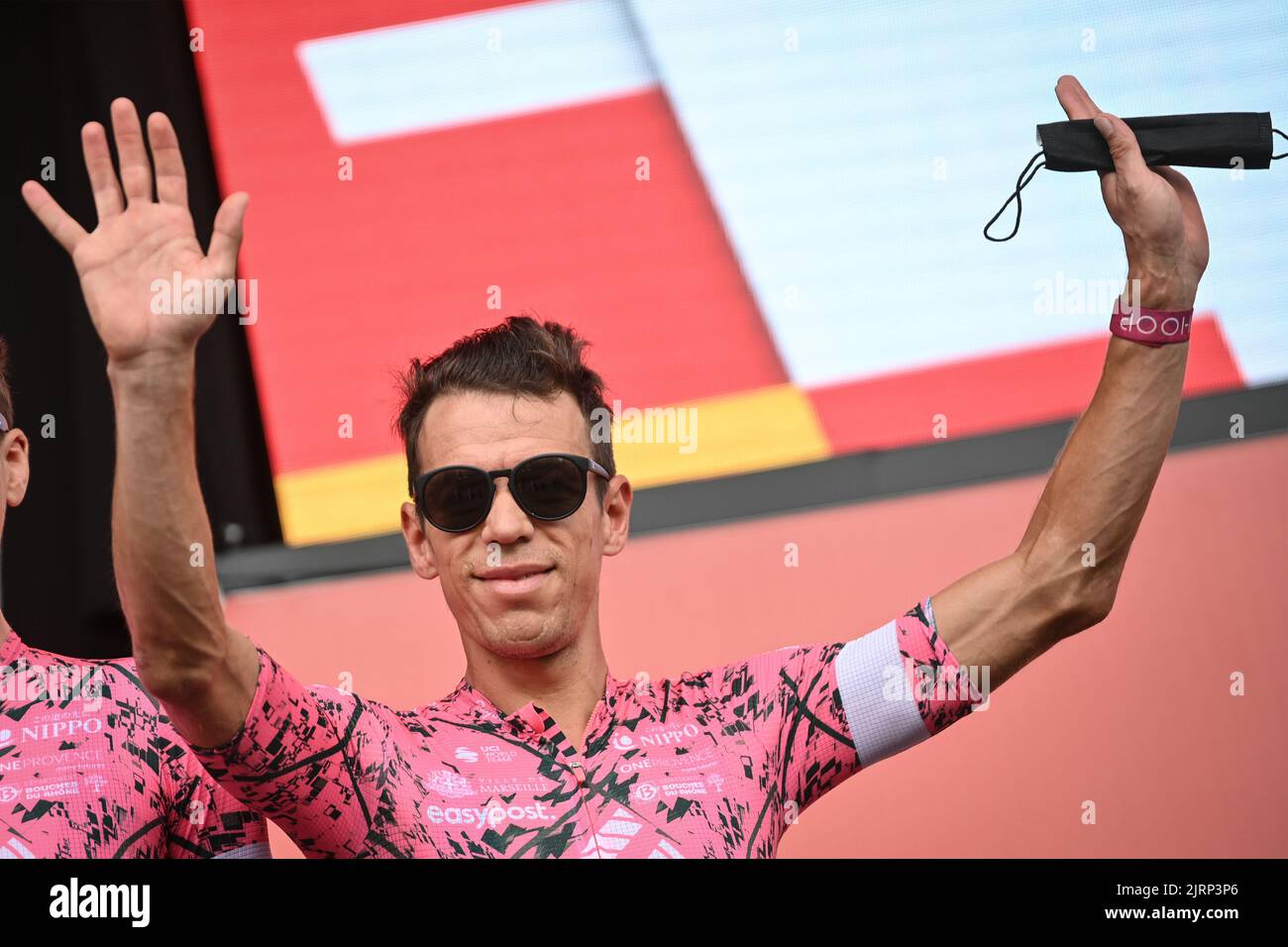 Colombian Rigoberto Uran of EF Education-EasyPost pictured at the start of stage 6 of the 2022 edition of the 'Vuelta a Espana', Tour of Spain cycling race, from from Bilbao to Ascension al Pico Jano (181,2 km), Spain, Thursday 25 August 2022. BELGA PHOTO DAVID STOCKMAN Stock Photo