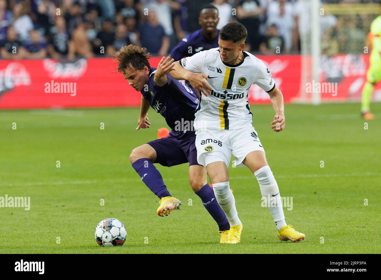 Anderlecht's Frederik Kristian Arnstad celebrates after scoring during a  soccer match between, Stock Photo, Picture And Rights Managed Image.  Pic. VPM-63334585