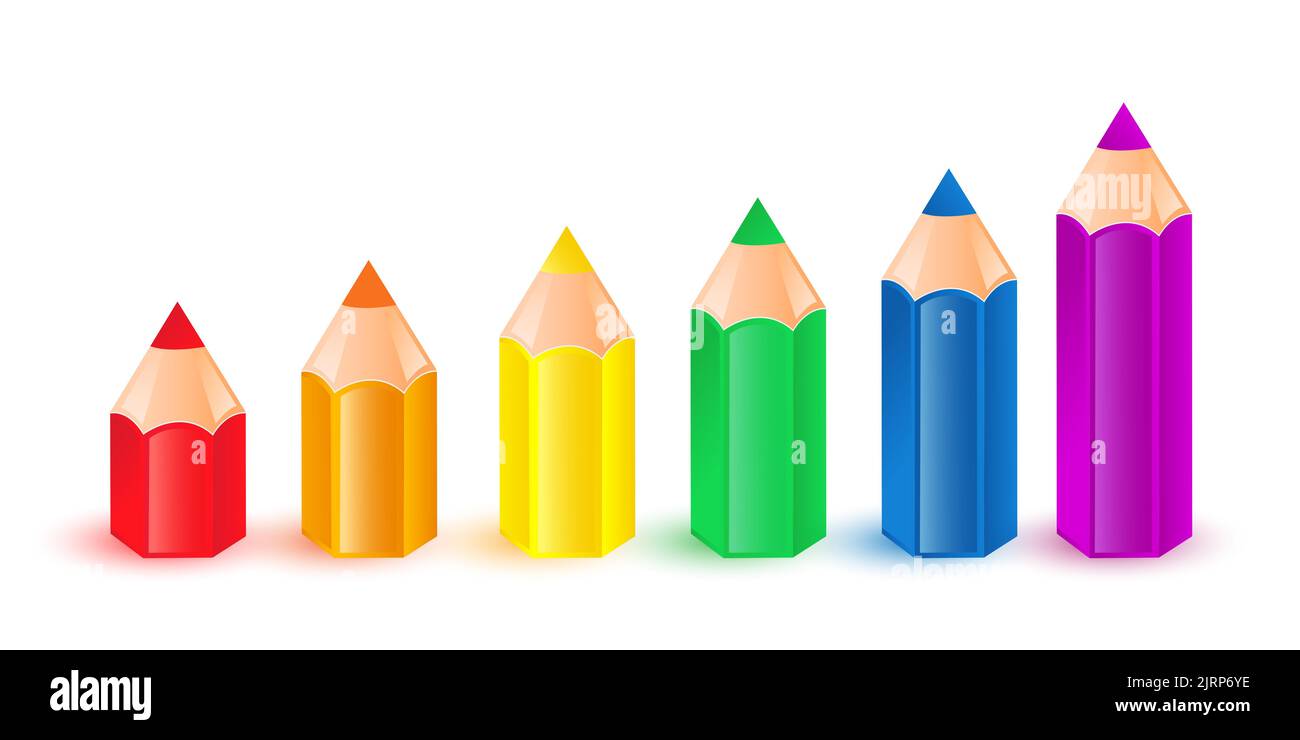 Set of different size and colors pencils Stock Vector Image & Art Alamy