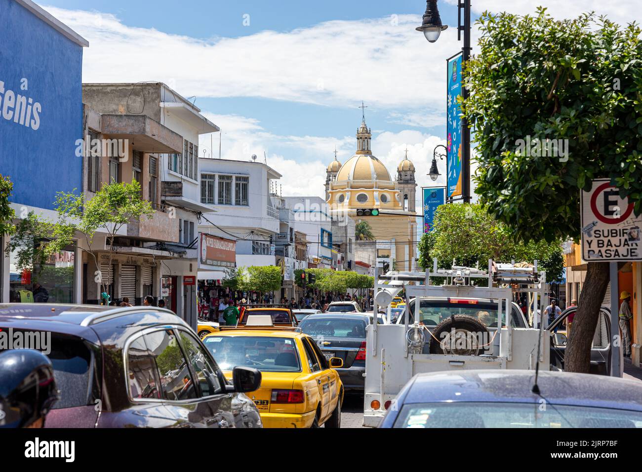 Traffic in downtown colima city, mexico Stock Photo Alamy
