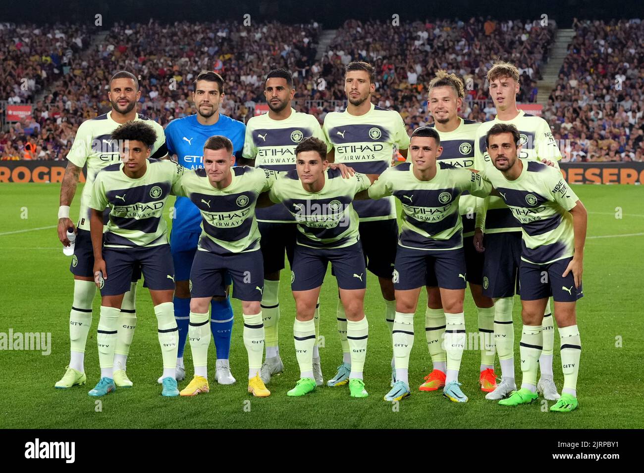 Manchester City team group during the friendly match for the benefit of
