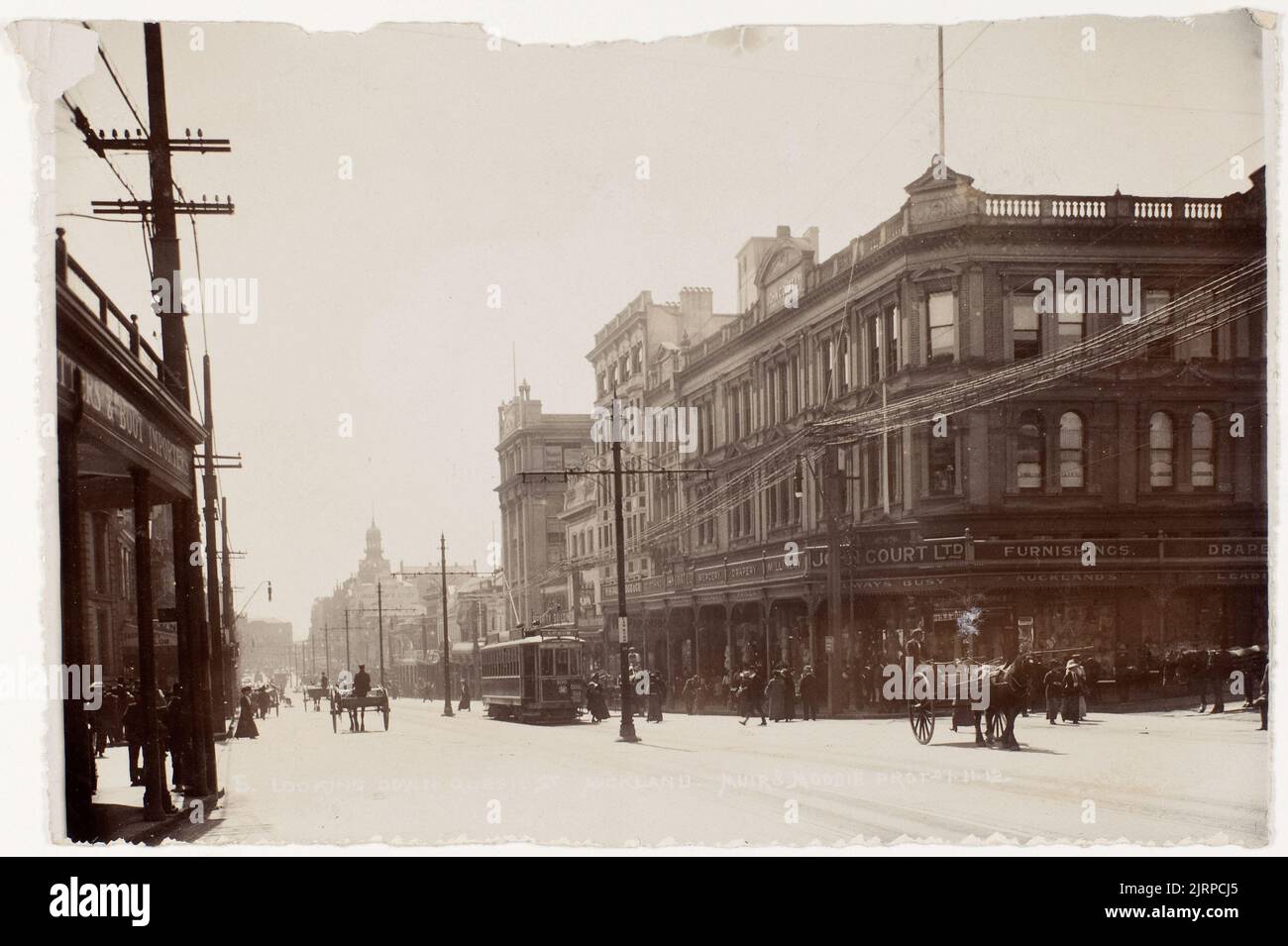 Looking Down Queen St. Auckland, 1912, Dunedin, by Muir & Moodie. Stock Photo