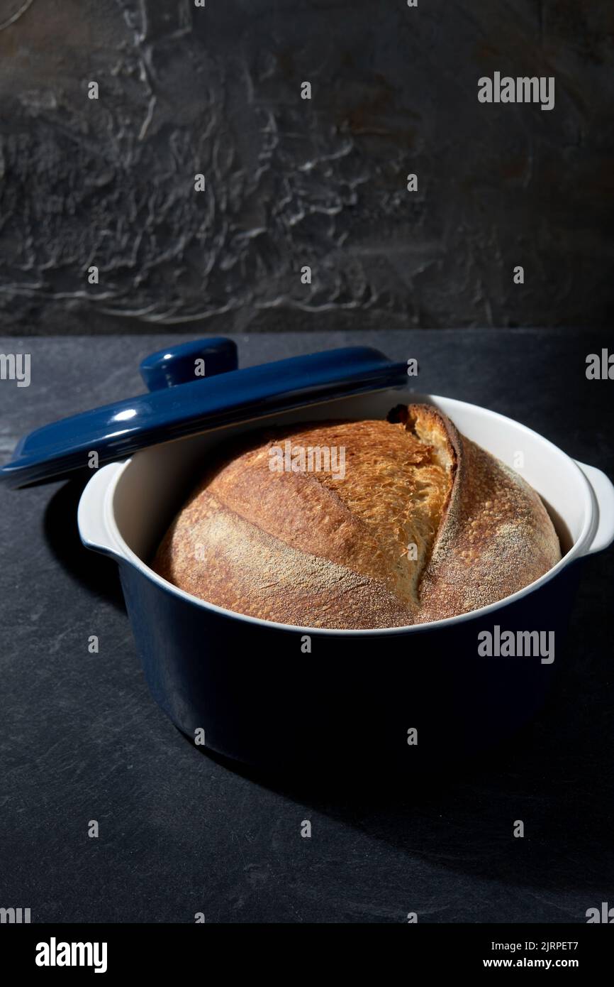 homemade craft bread in ceramic baking dish Stock Photo - Alamy