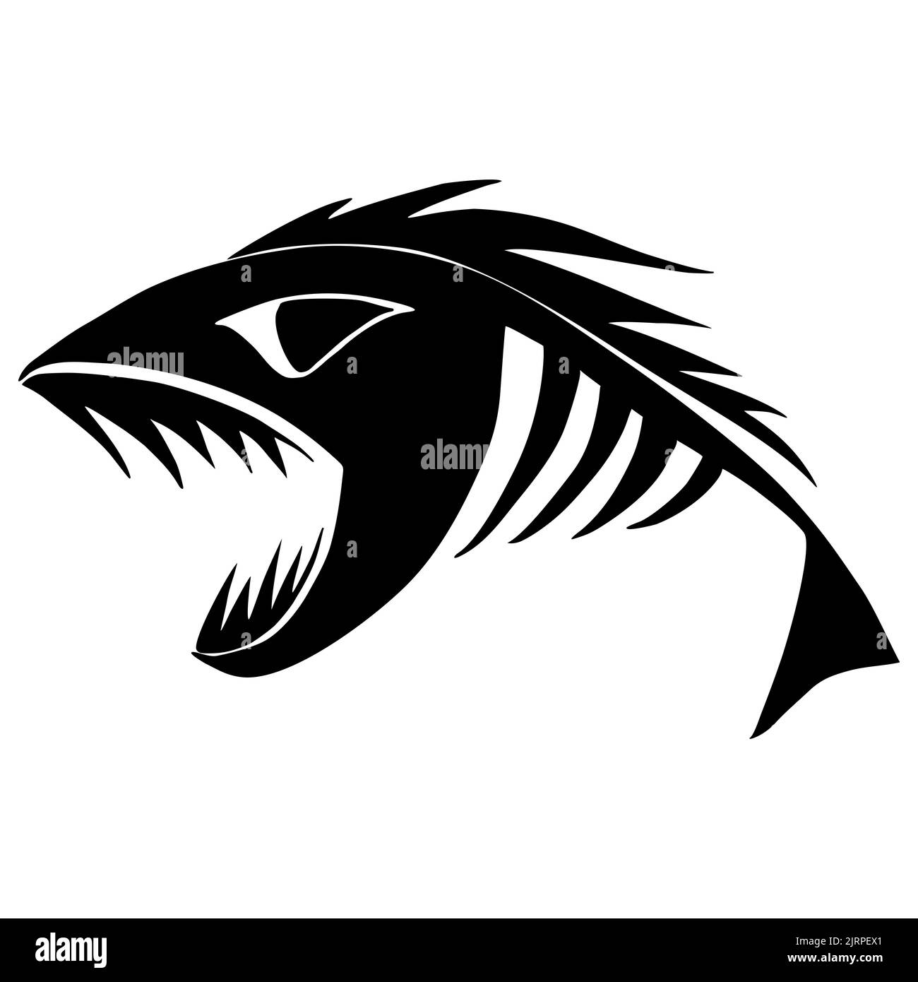 Stylized Skeleton Fish Vector Images 38