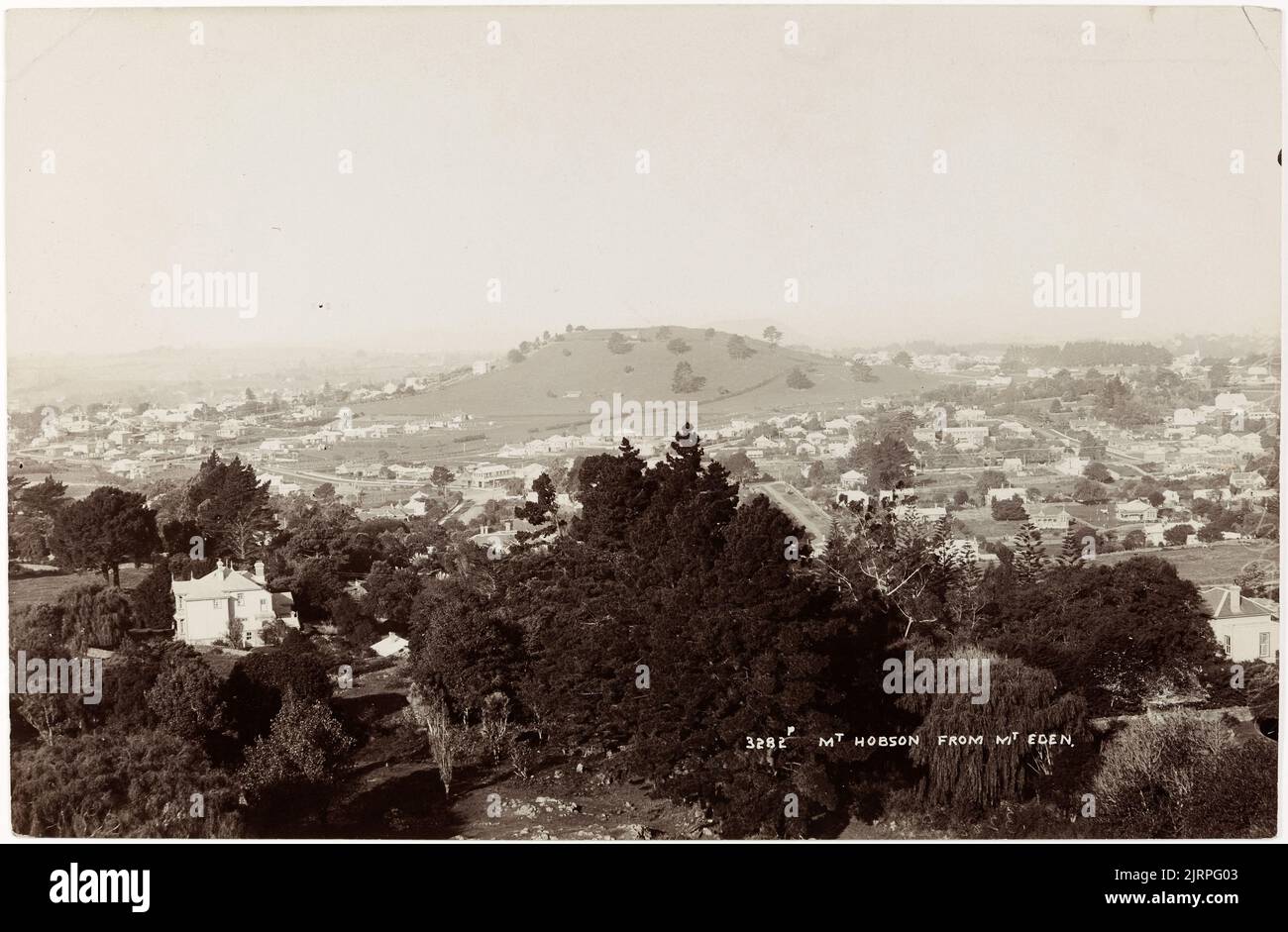 Mount Hobson from Mount Eden, circa 1910, Auckland, by Muir & Moodie