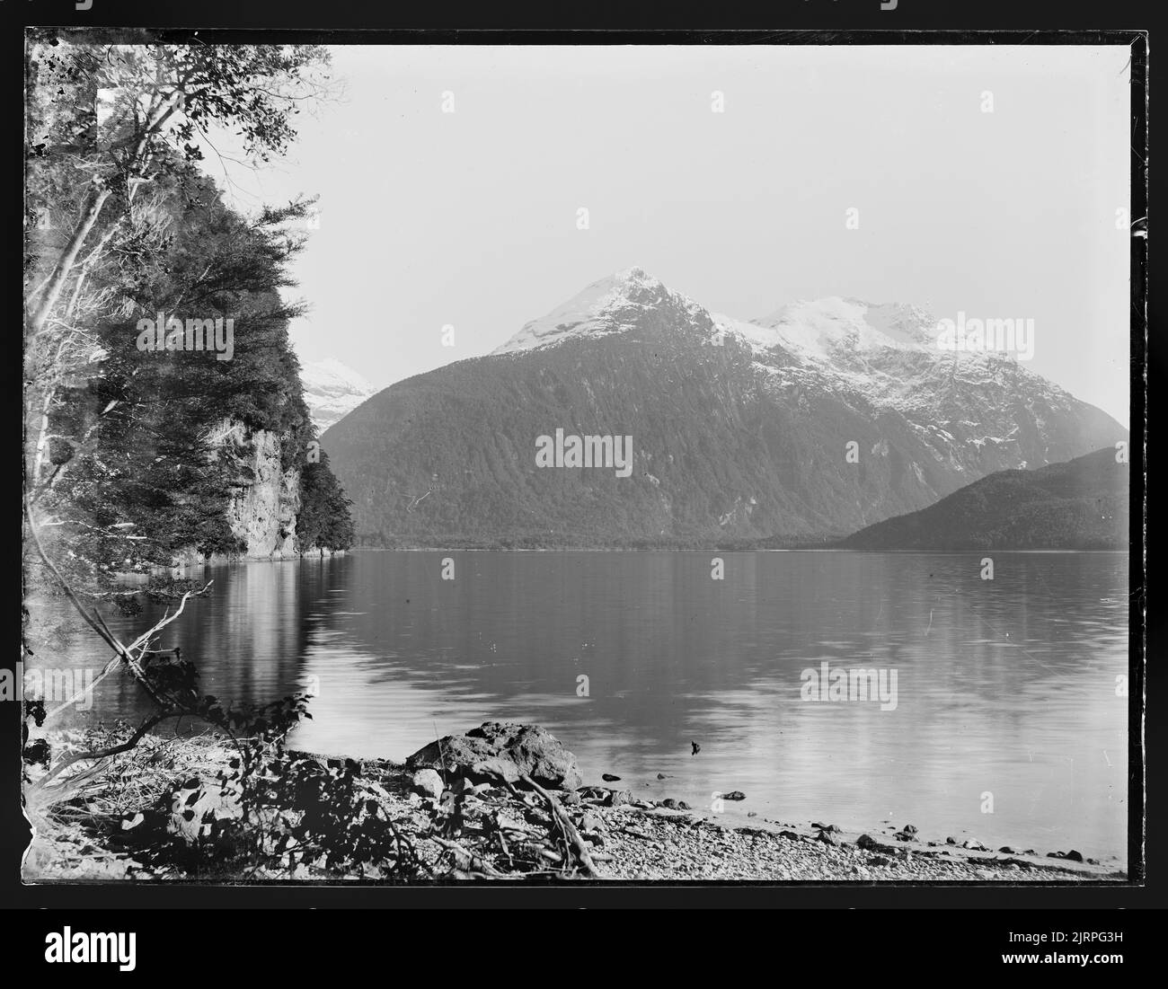 [Dome Range South West Arm, Lake Te Anau], 1889, Dunedin, by Burton Brothers, Alfred Burton. Stock Photo