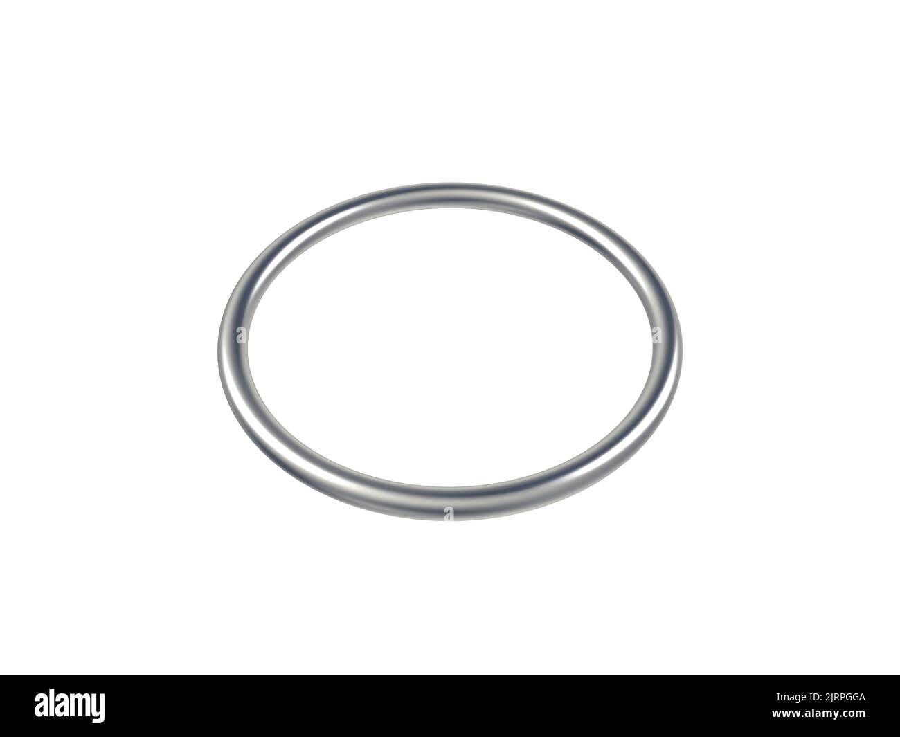 Metal ring isolated on white background. 3d illustration. Stock Photo