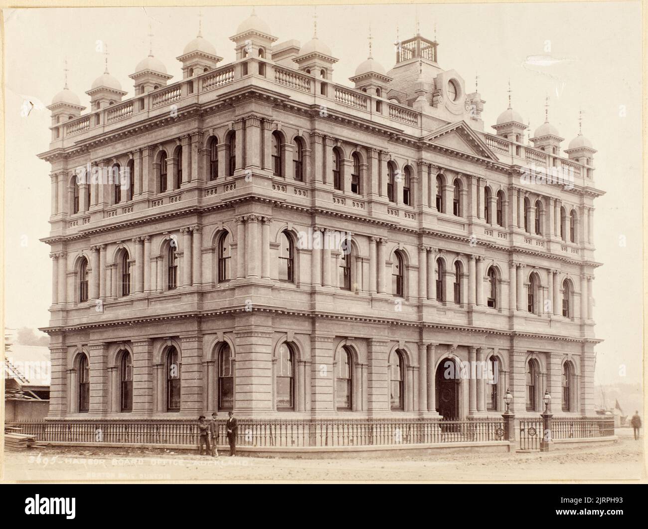 Harbour Board Office - Auckland, Late nineteenth century or early twentieth century, Dunedin, by Burton Brothers. Stock Photo