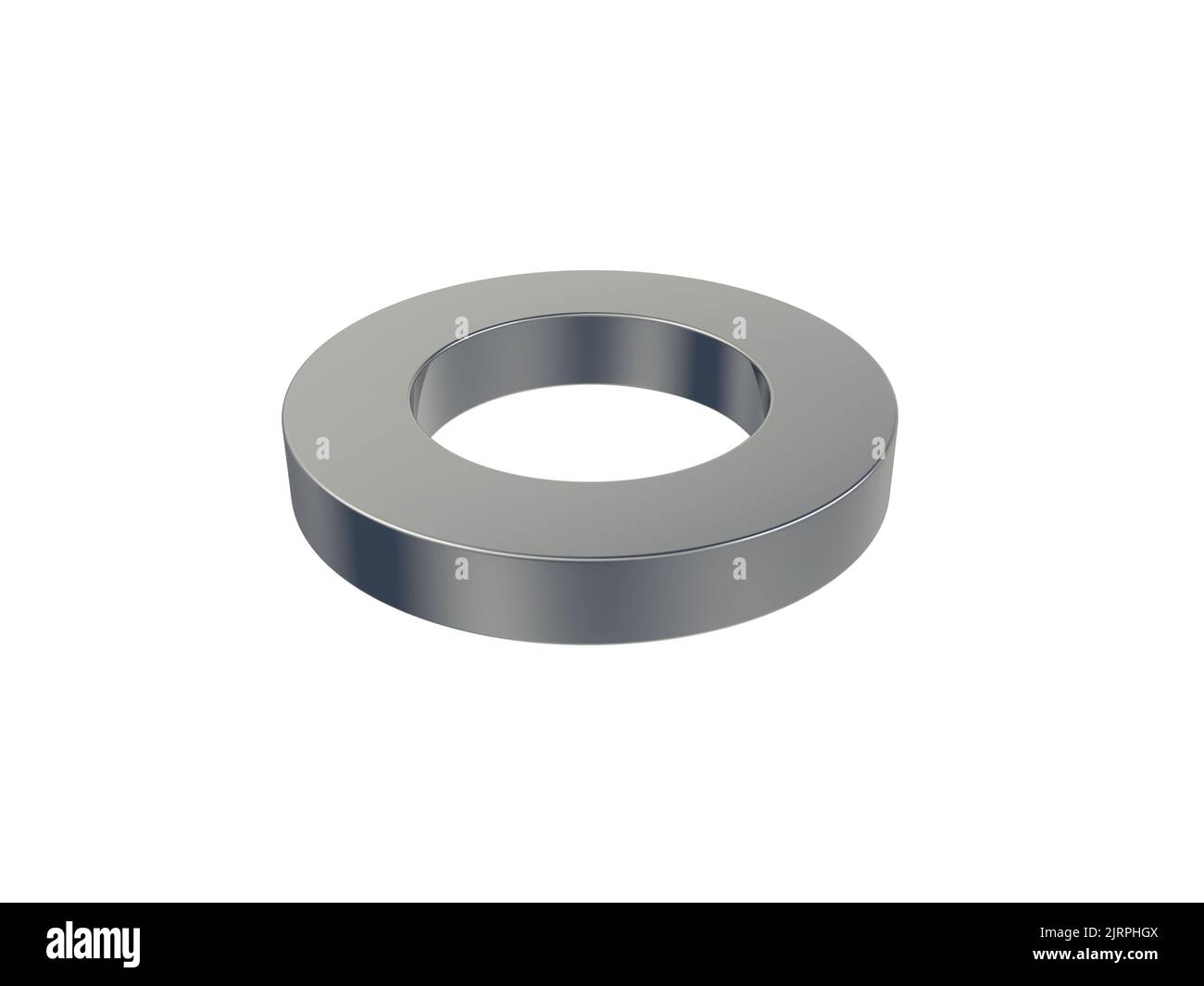 Metal ring isolated on white background. 3d illustration. Stock Photo