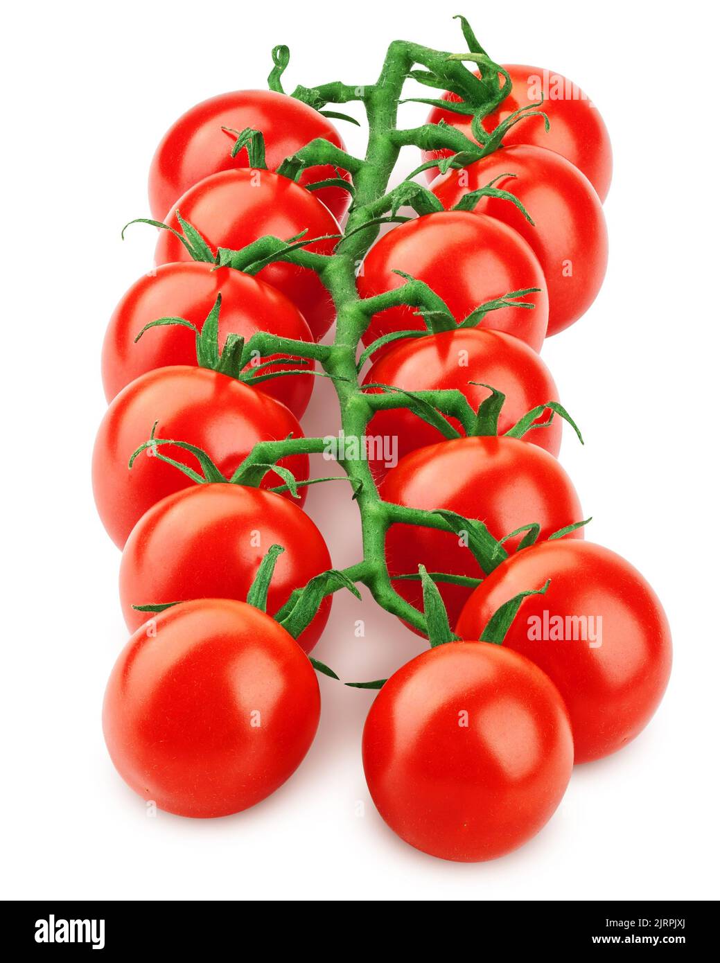 tomato cherry on branch isolated on white background, clipping path, full depth of field Stock Photo