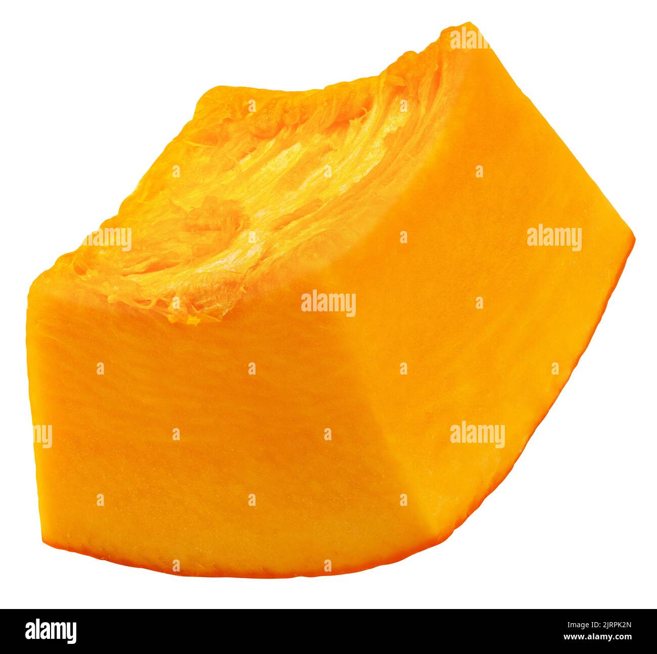 piece of pumpkin, cubes, isolated on white background, clipping path, full depth of field Stock Photo