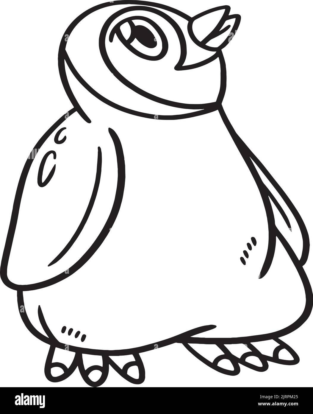 Penguin Animal Isolated Coloring Page for Kids Stock Vector