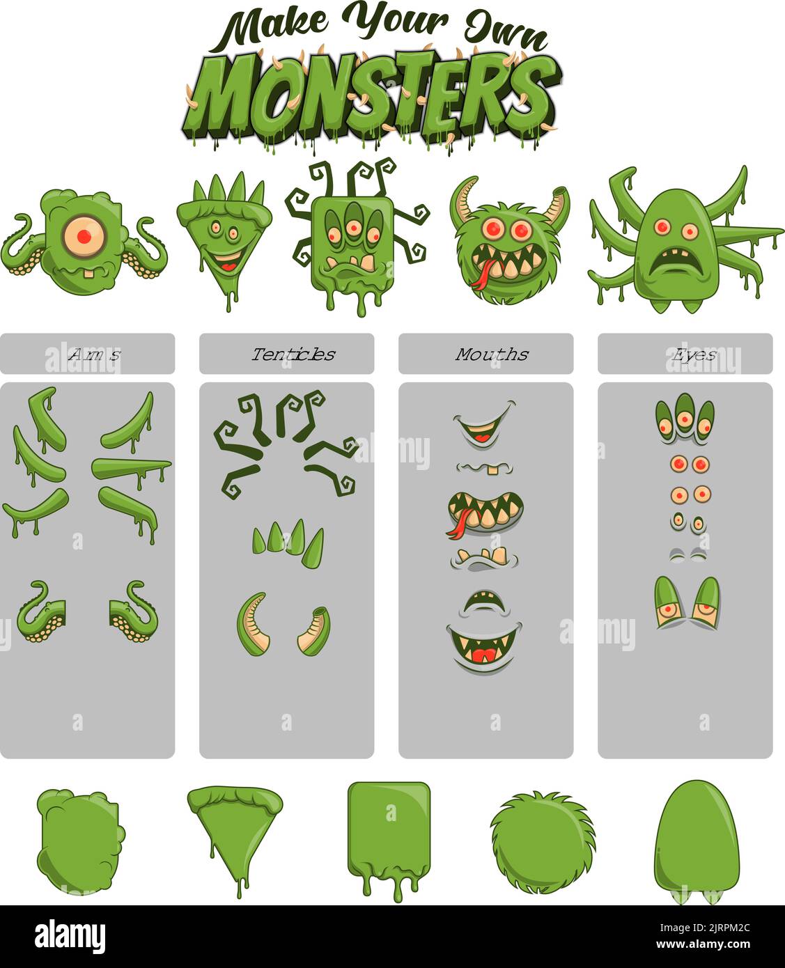 Make Your Own Monster - A Vector Art Collection Stock Vector