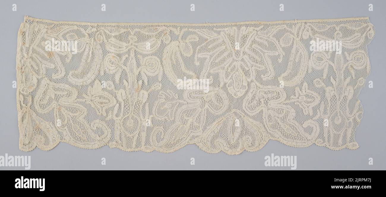 Lace edging, 1750-1800, Belgium, maker unknown. Gift of Mrs G. Acland Allen, 1955. Stock Photo
