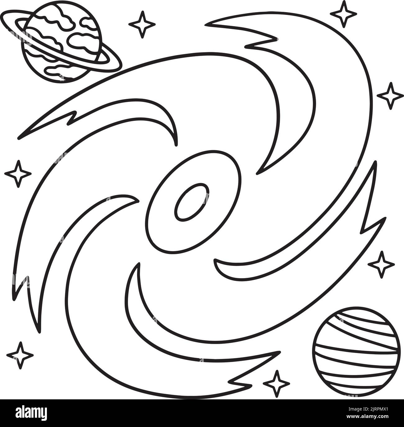 Black Hole Coloring Page for Kids Stock Vector Image & Art Alamy