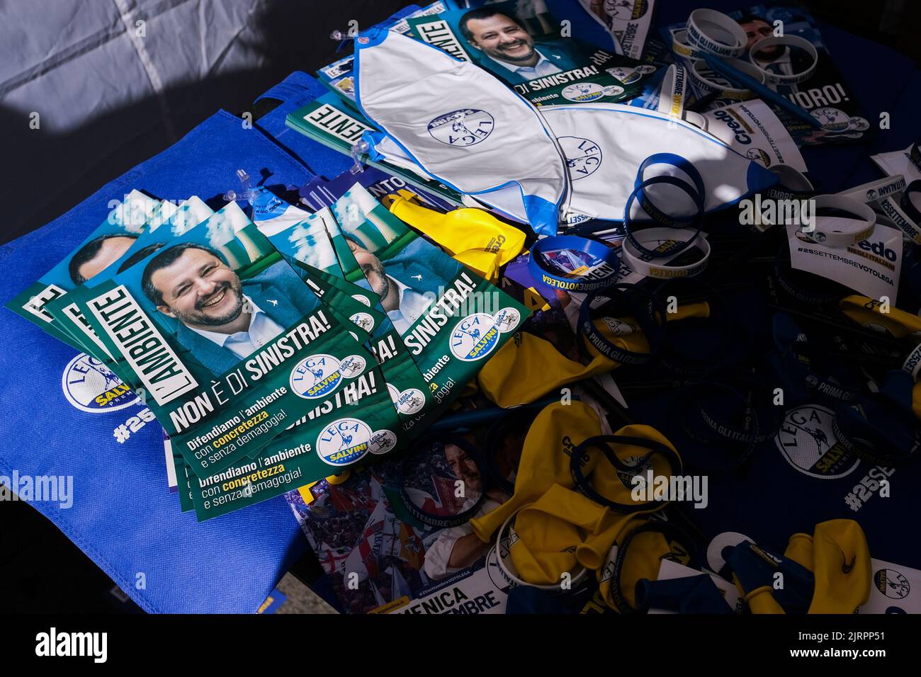 League logo and signage for the upcoming 25 September elections in