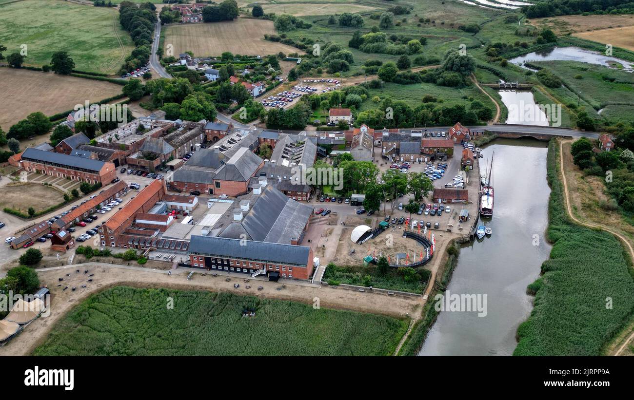 Aerial view of Snape Maltings in Suffolk Stock Photo