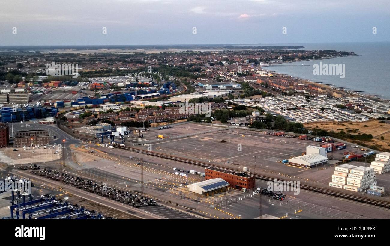 Area of the dock unusually quiet during docker strike Stock Photo