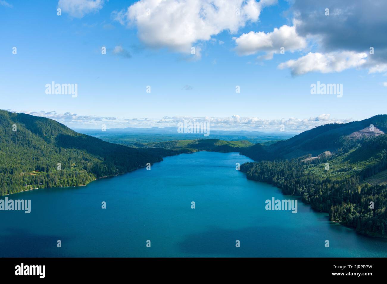 Aerial view of Lake Cushman in June Stock Photo Alamy