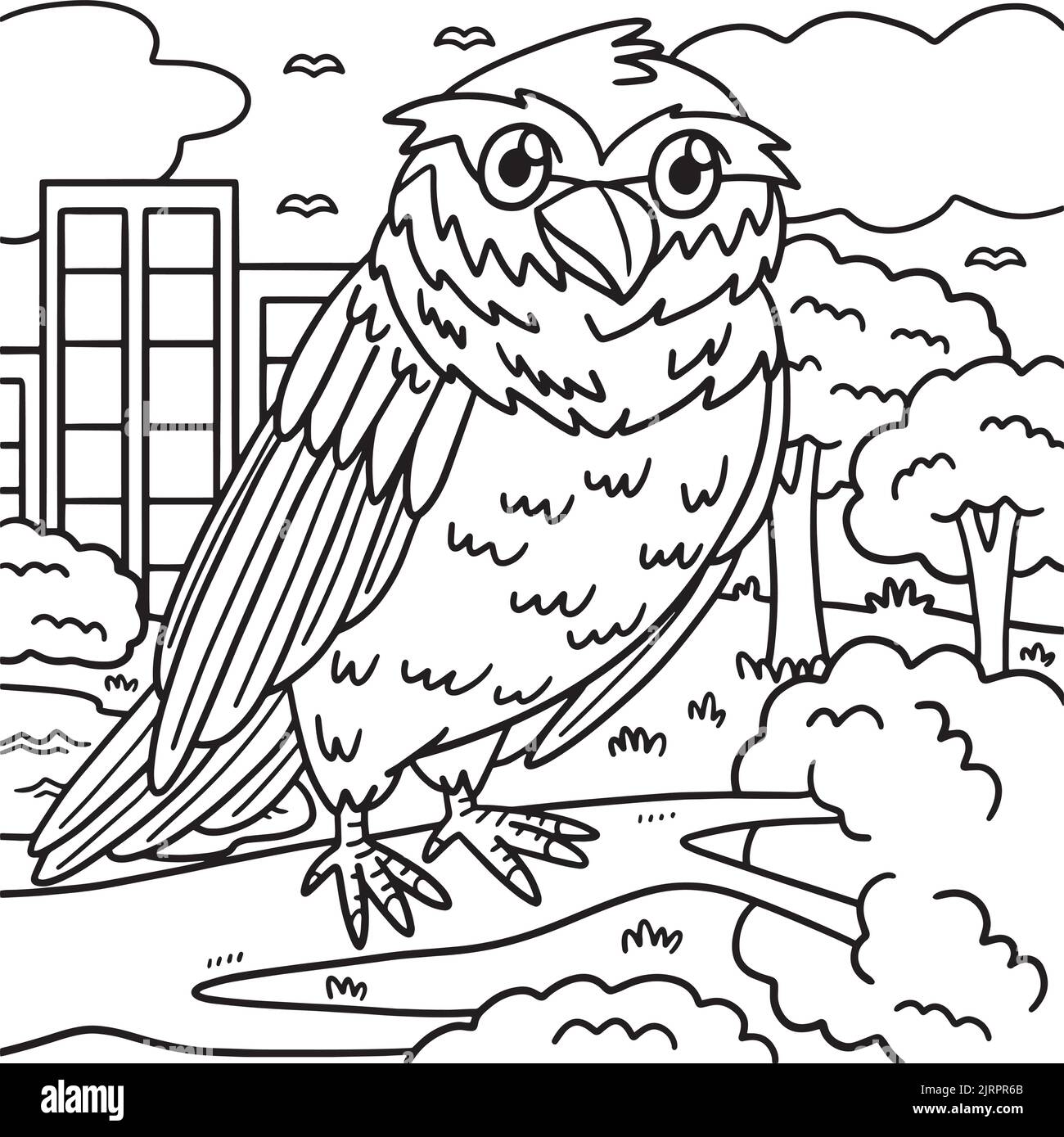 Owl Animal Coloring Page for Kids Stock Vector Image & Art - Alamy