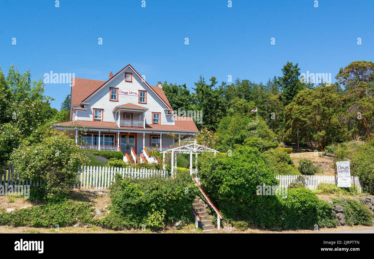 Washington, San Juan Islands, Orcas Island, Orcas Village, Orcas Hotel, built 1904, on National