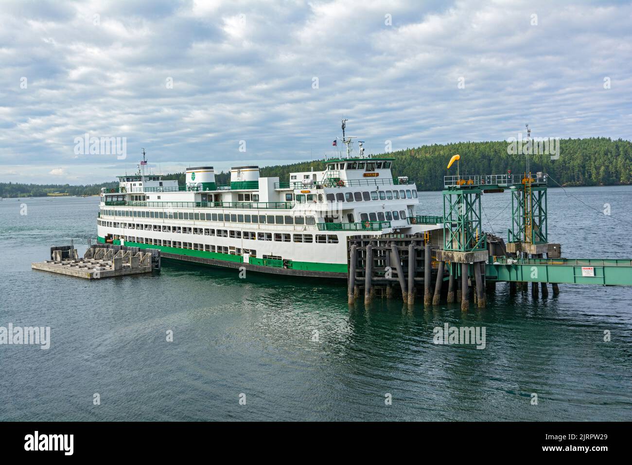 Washington, San Juan Islands, Orcas Island, Orcas Village, Interisland Ferry Landing Stock Photo