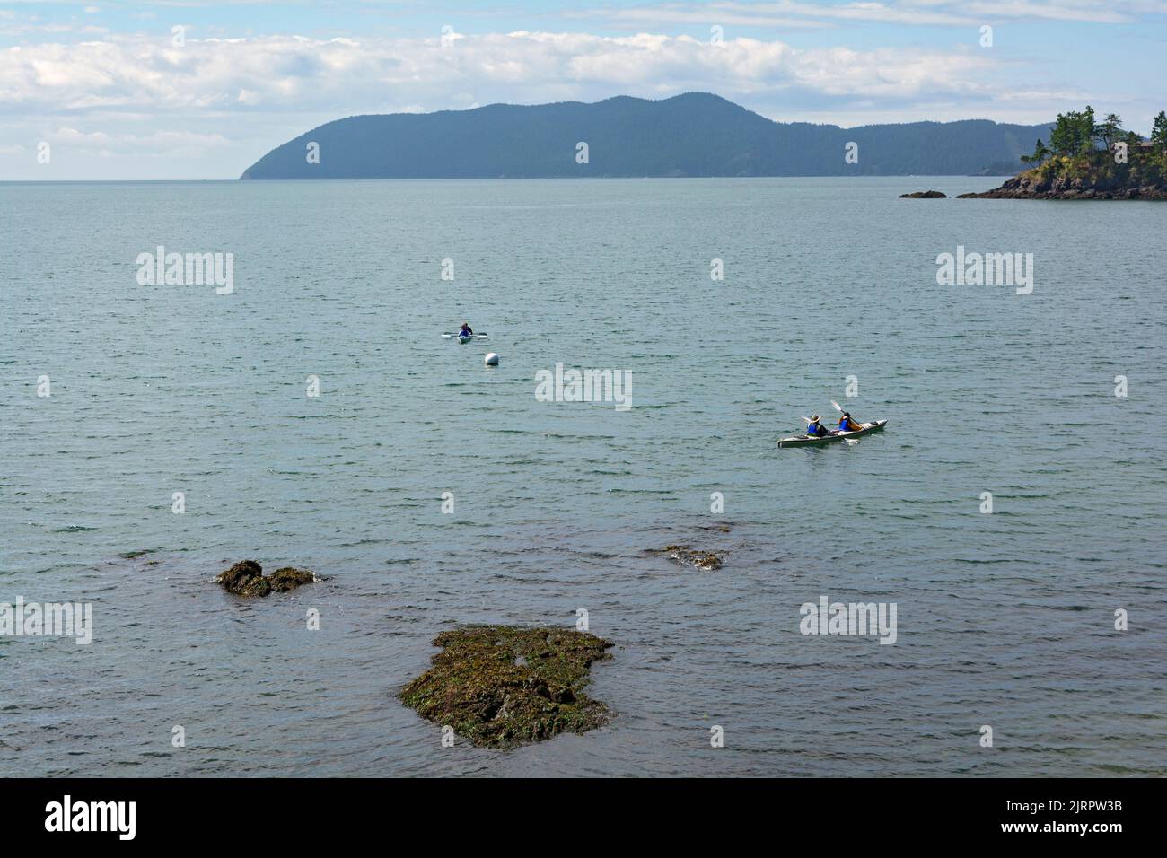 Washington, San Juan Islands, Orcas Island, Doe Bay, kyakers Stock Photo