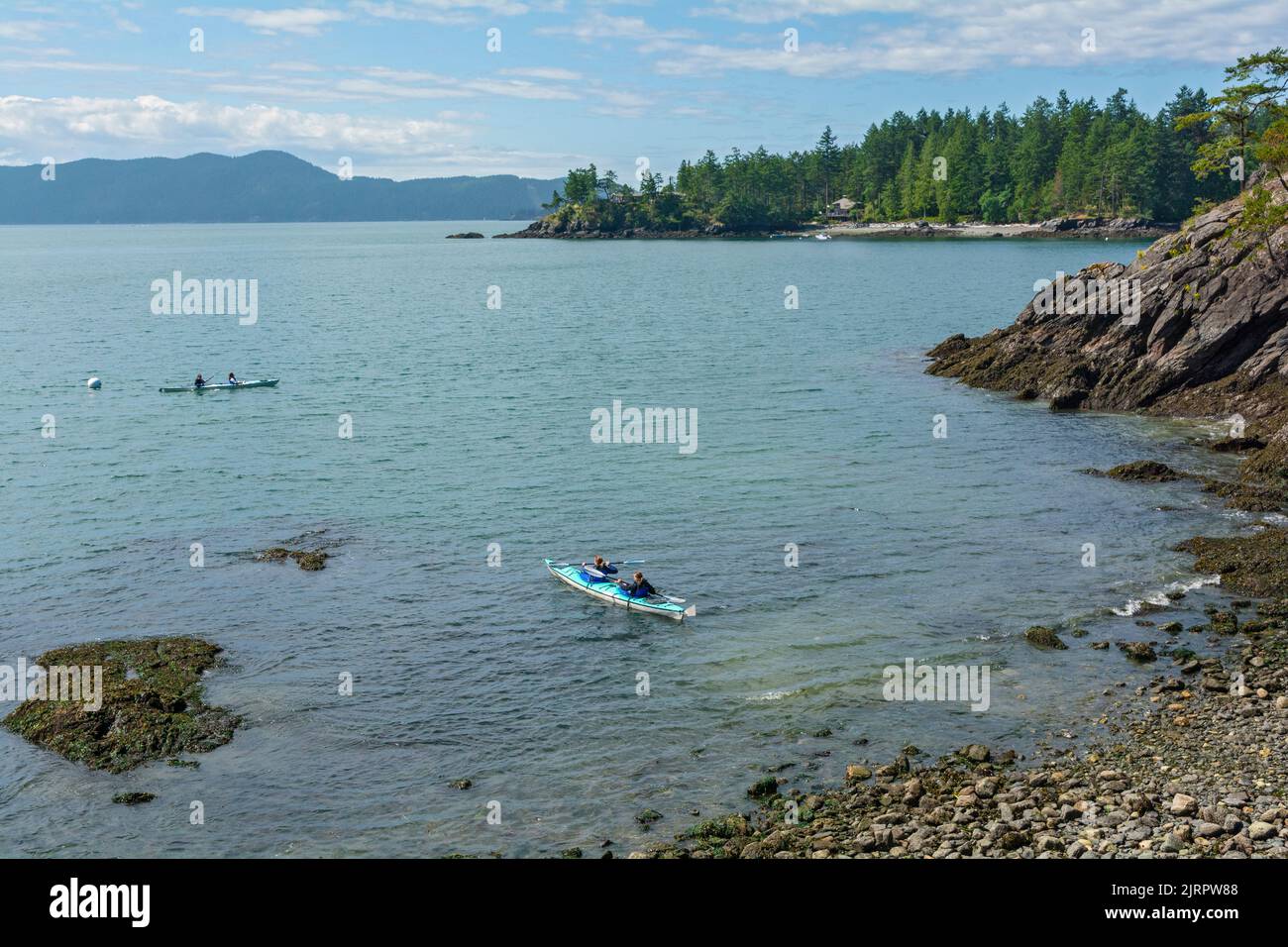Washington, San Juan Islands, Orcas Island, Doe Bay, kyakers Stock Photo