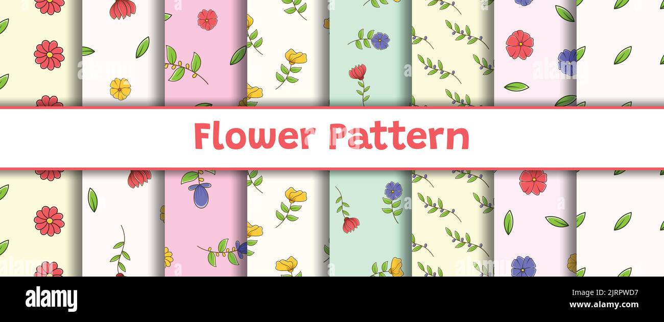 A vector of cute flowers seamless pattern Stock Vector Image & Art - Alamy