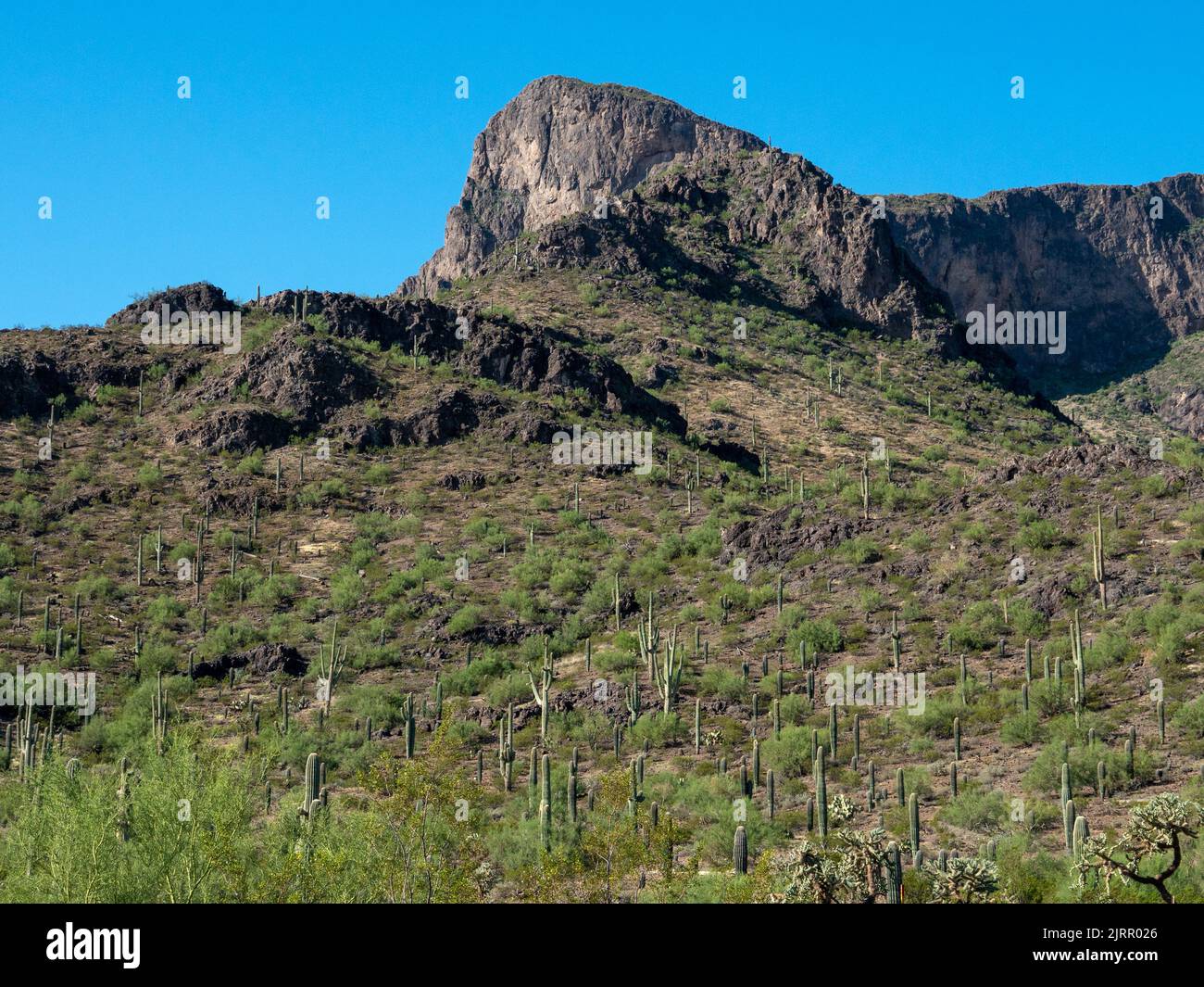 Picacho Peak is a distinctive landmark located halfway between Phoenix