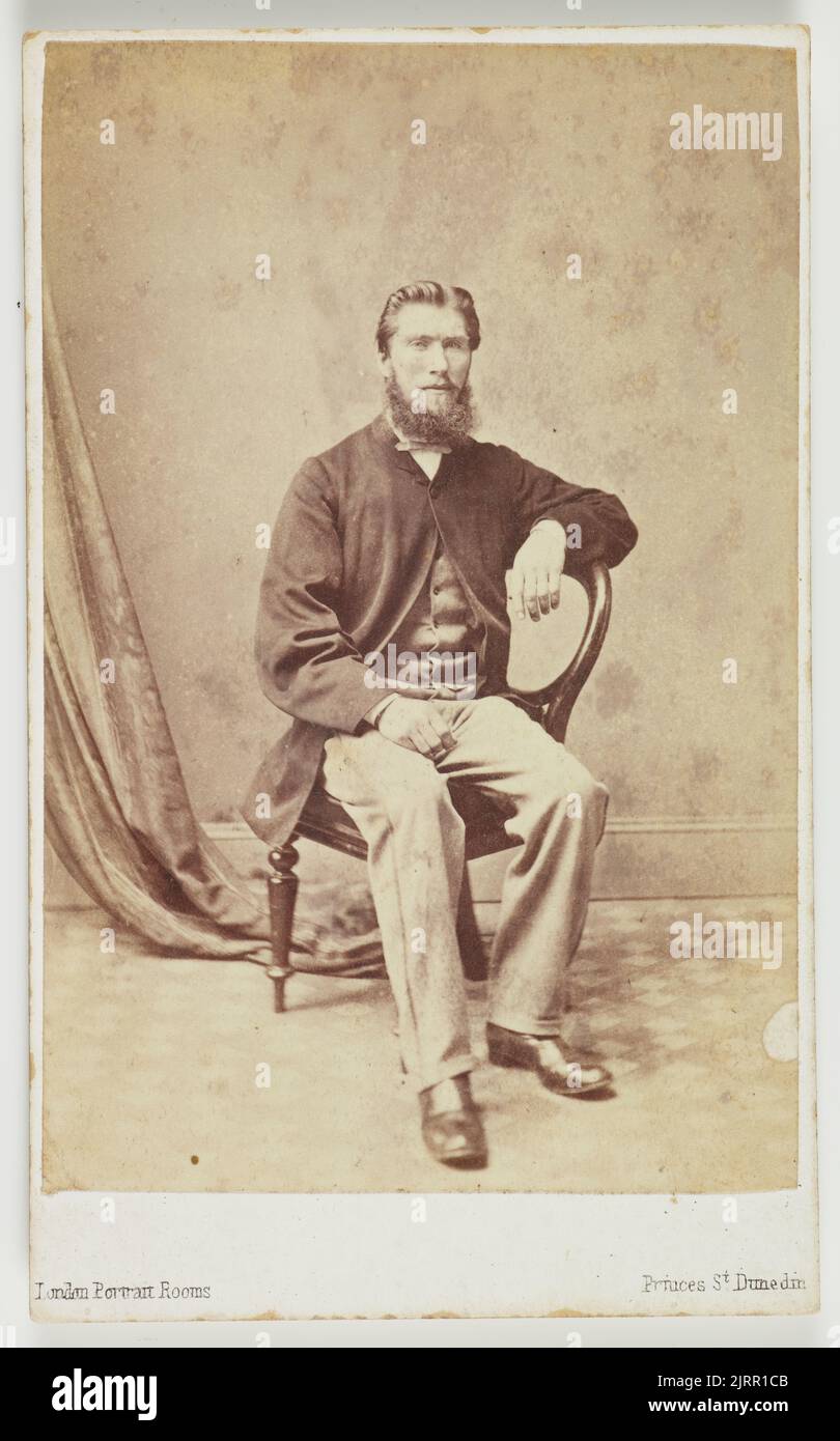 Portrait of a man, 1860s-1880s, by London Portrait Rooms (Dunedin). Gift of Simon Knight, 2015. Stock Photo