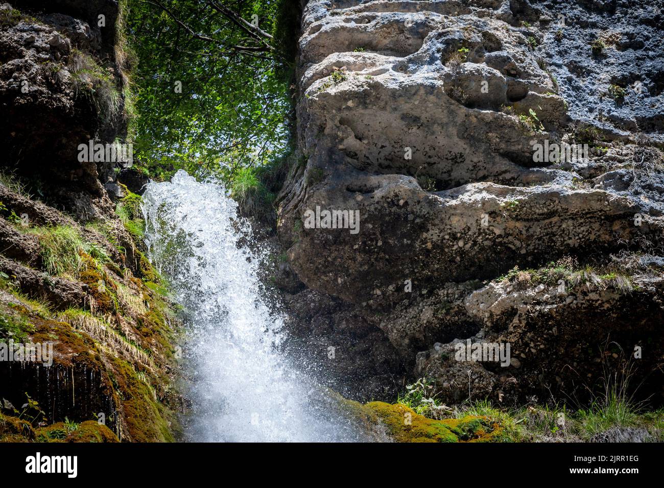 Picture of the Pericnik waterfalls. Peričnik Falls, orslap Peričnik is a waterfall in Triglav National Park, Slovenia. Pericnik Falls is one of the be Stock Photo