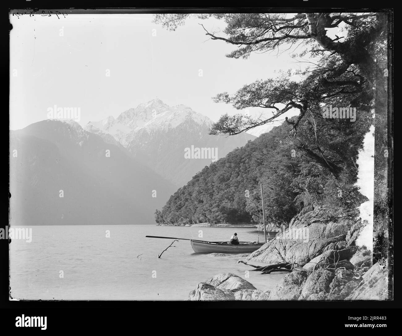 [Mount Lyell, South Fiord, Lake Te Anau], 1889, Dunedin, by Burton Brothers, Alfred Burton. Stock Photo