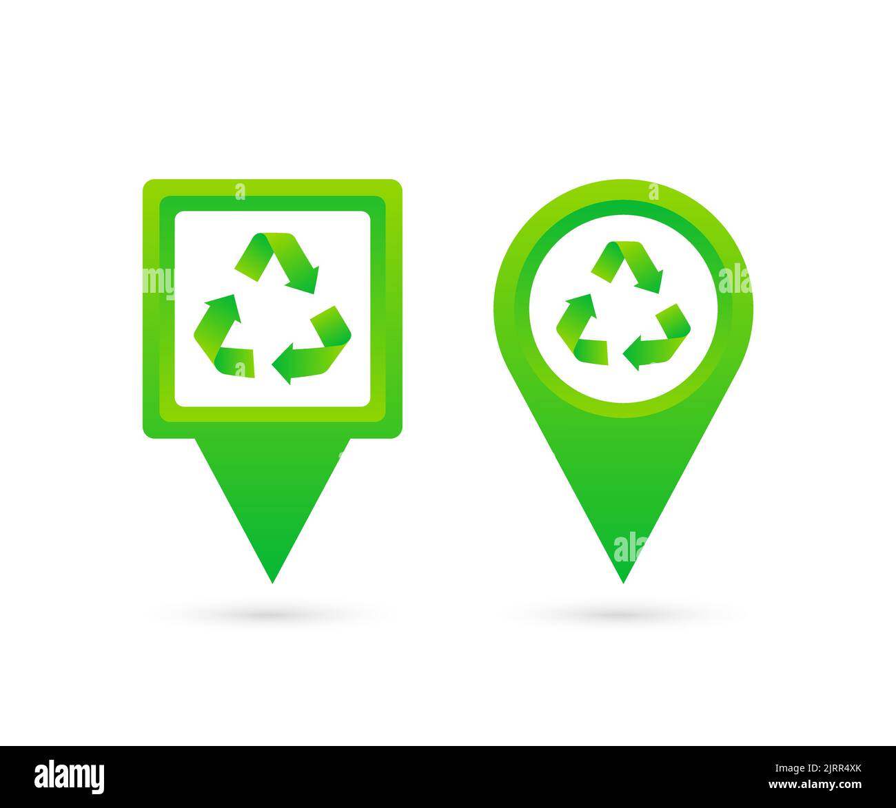 Recycle point. Recycling location on the map. Vector stock illustration