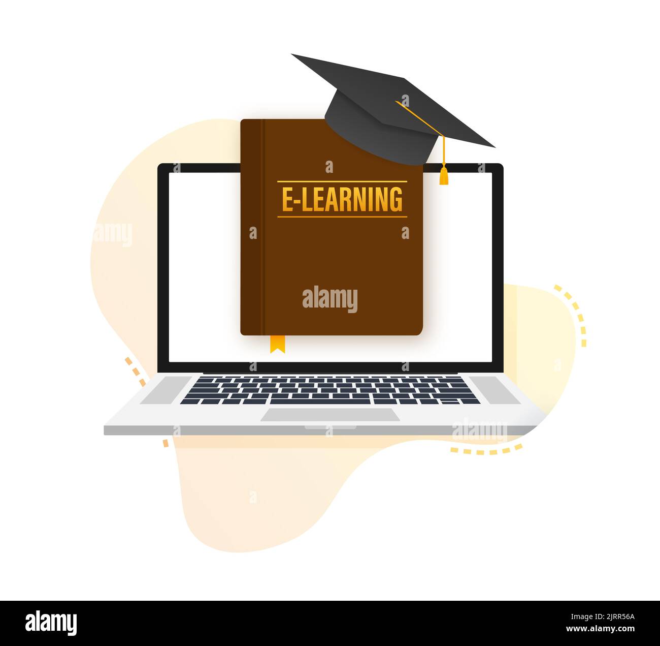 E-learning, Online education concept banner. Online training courses ...